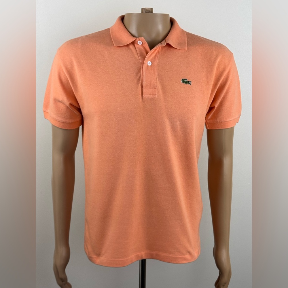Lacoste Men’s Peach Mesh Short Sleeve Golf/Tennis Polo Shirt, Size 3 (Small)